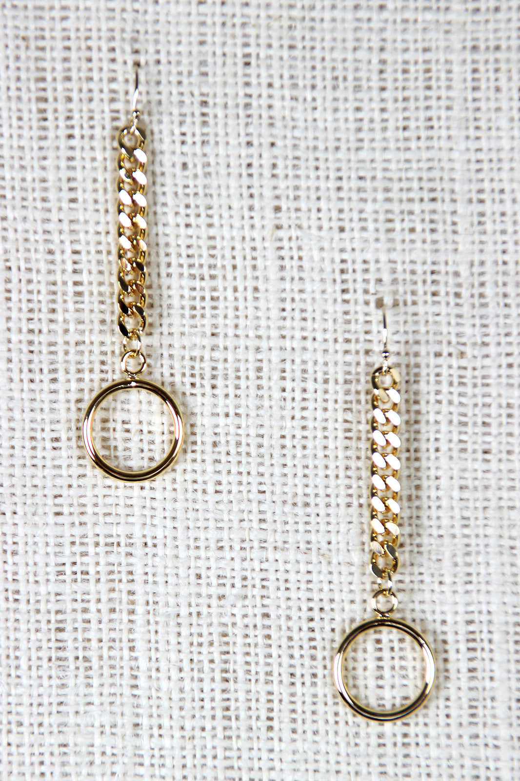 Chain Link Cable Ring Dangle Earrings