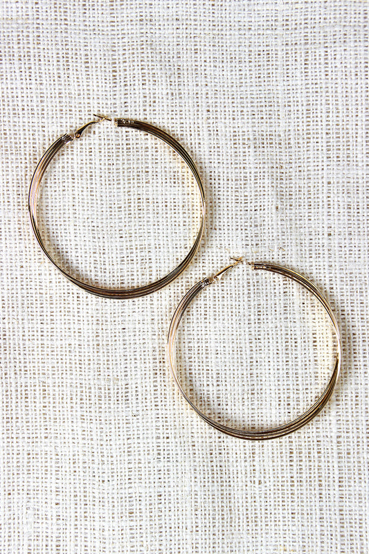 Twist Bond Rings Hoop Earrings