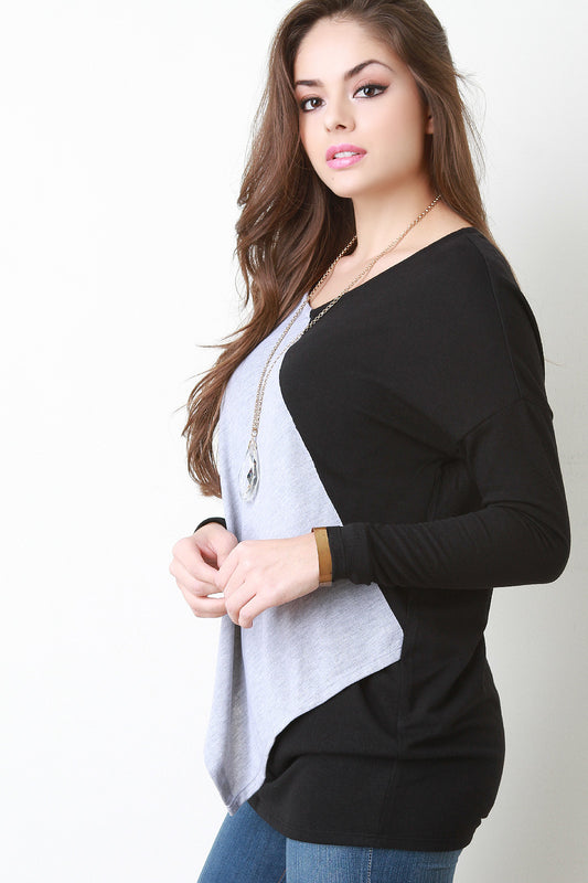 Color Block Layered Long Sleeve Top