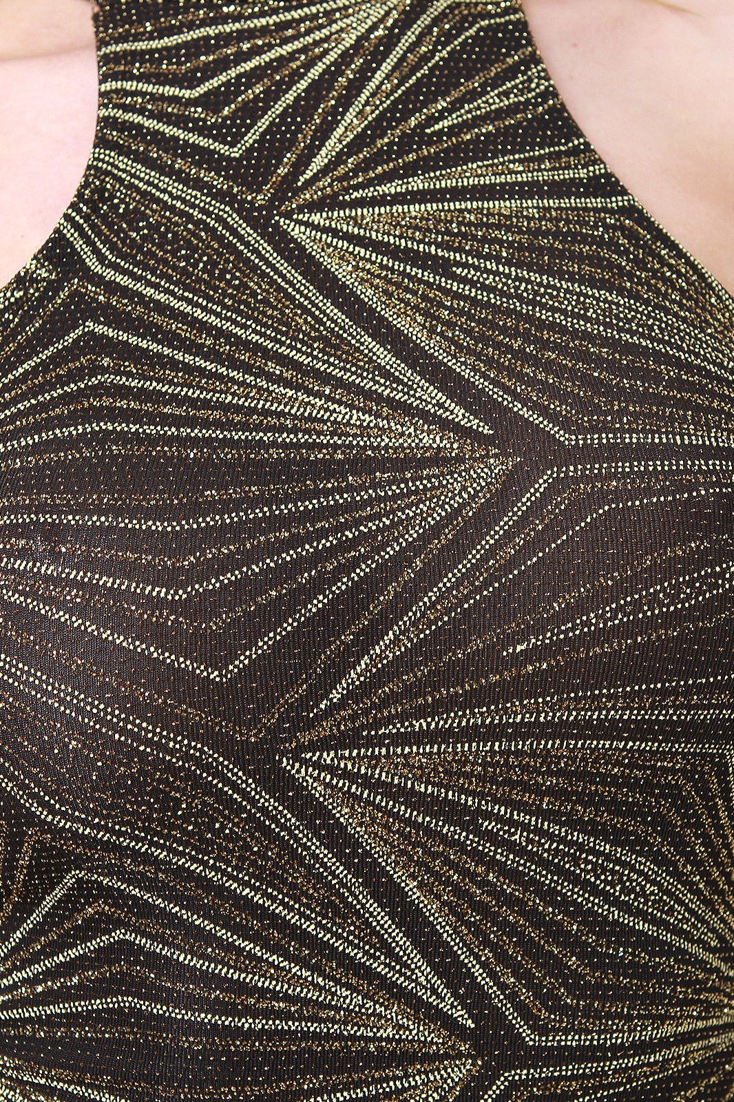 Metallic Shimmer Mock Neck Bodycon Dress