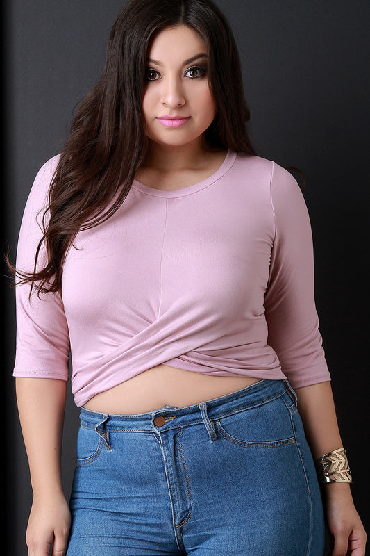 Twist Front Self-Tie Back Crop Top