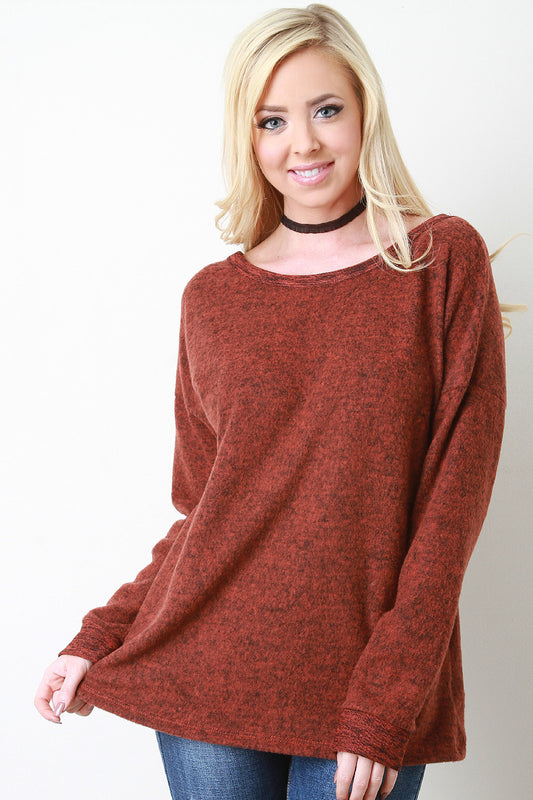 Deep V Back Lace Up Swater