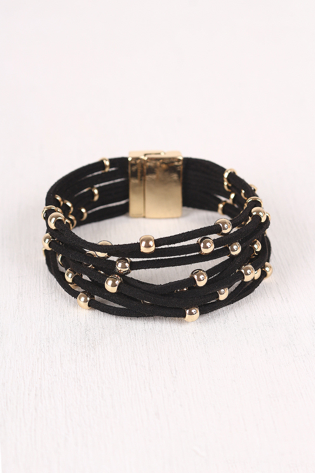 Beaded Vegan Leather Bracelet