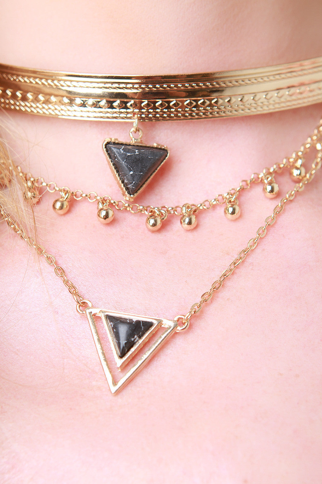 Bohemian Triangle Choker Necklace Set