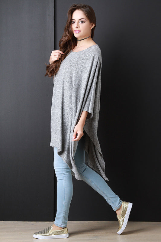 Oversized Draped Sweater Poncho