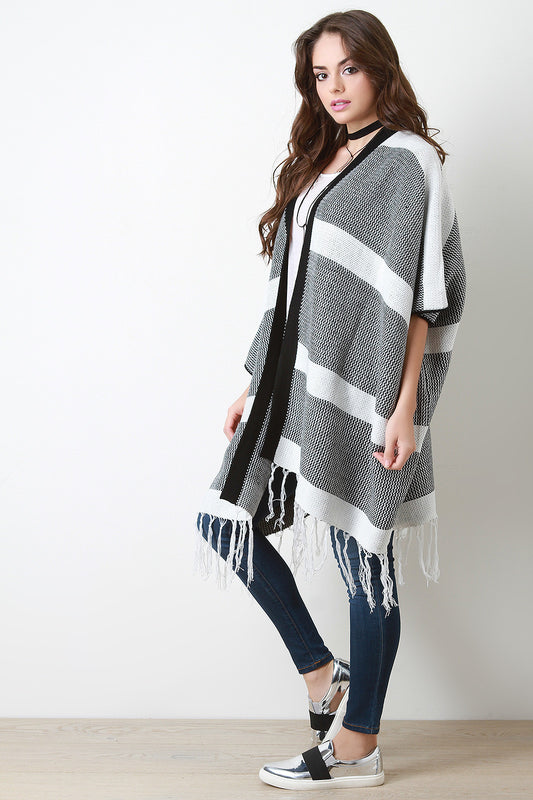 Cozy Striped Kimono Sweater