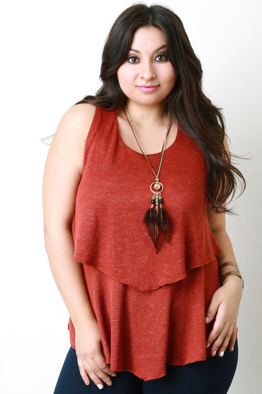 Double Layer Knit Tank Top