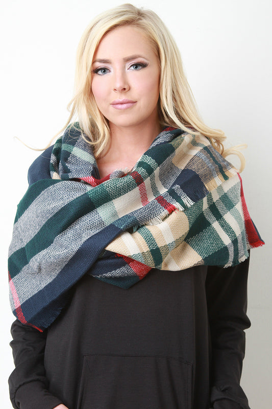 Walk In The Park Plaid Blanket Scarf
