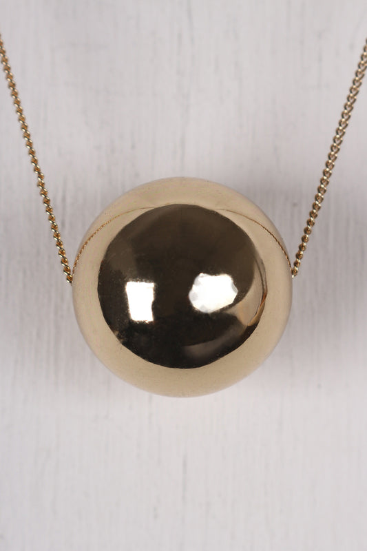 Polished Bead Ball Pendant Necklace