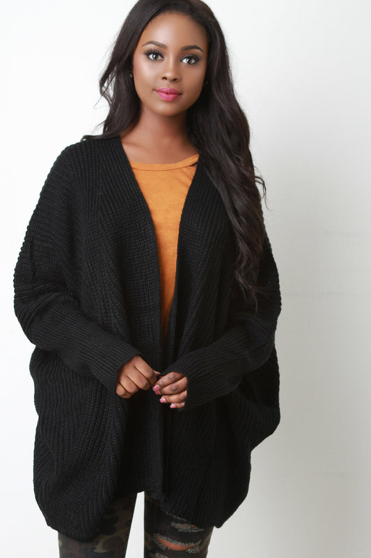 Oversized Chunky Knit Dolman Cardigan