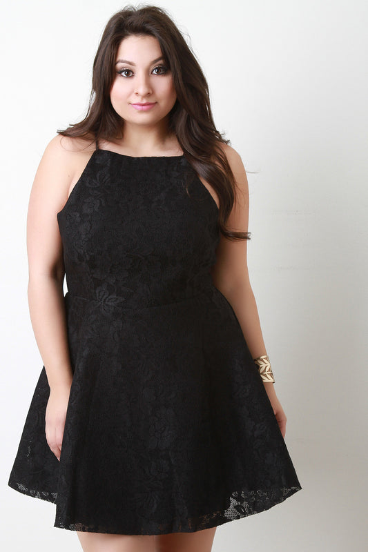 Floral Lace Skater Dress
