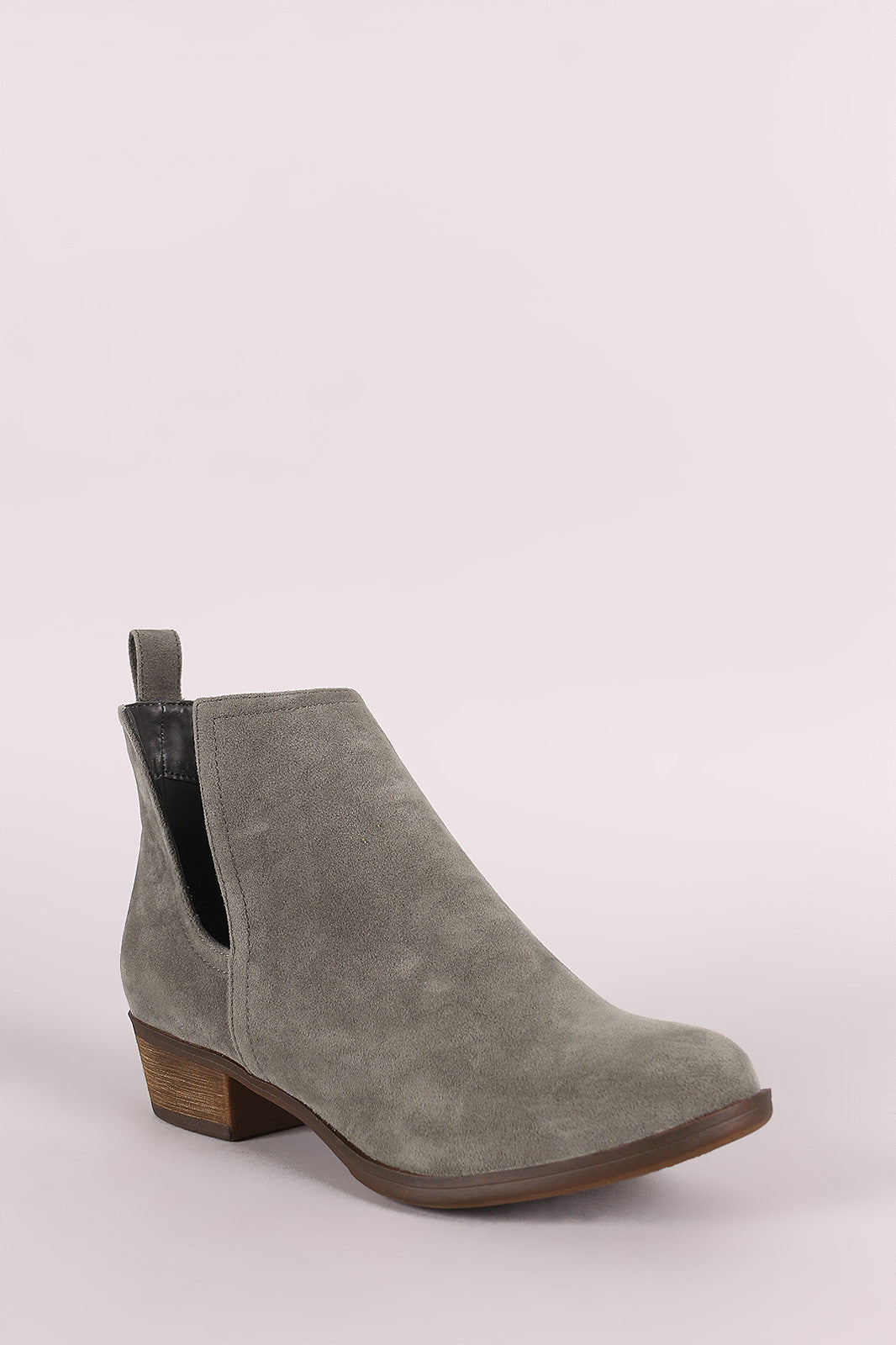 Breckelle Suede Side Cutout Cowgirl Booties