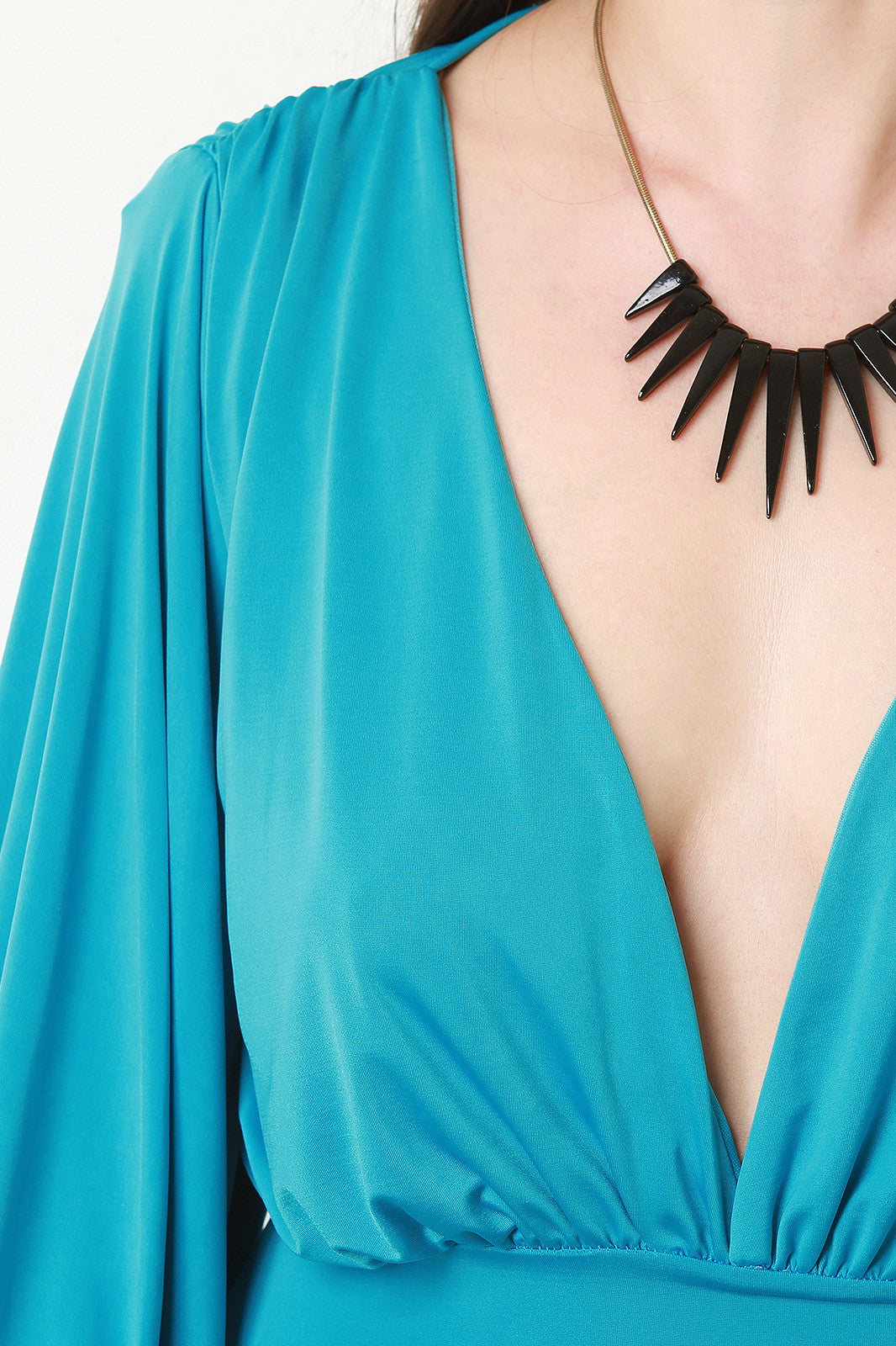 Bishop Sleeves V-Neck Dress