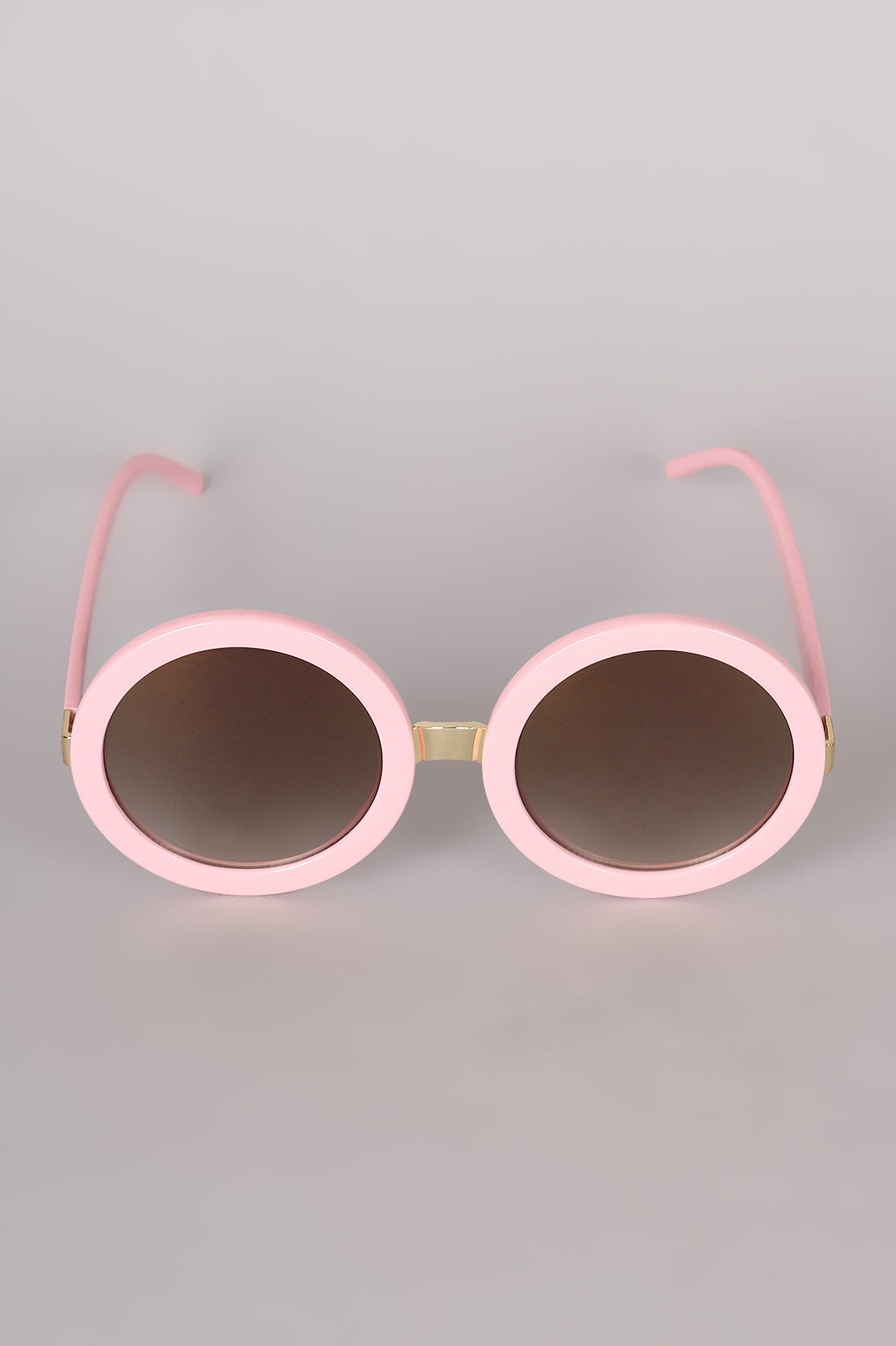 Mirrored Round Plastic Frame Sunglasses