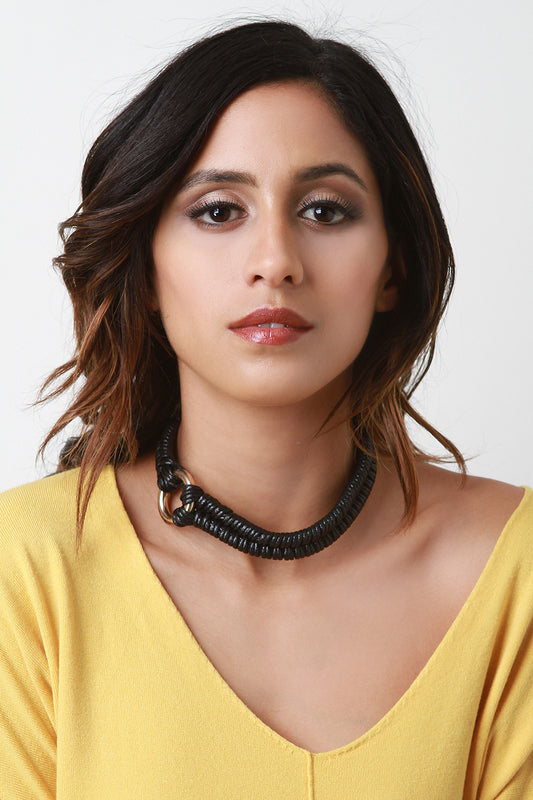 Off Center Wrapped Cord Choker