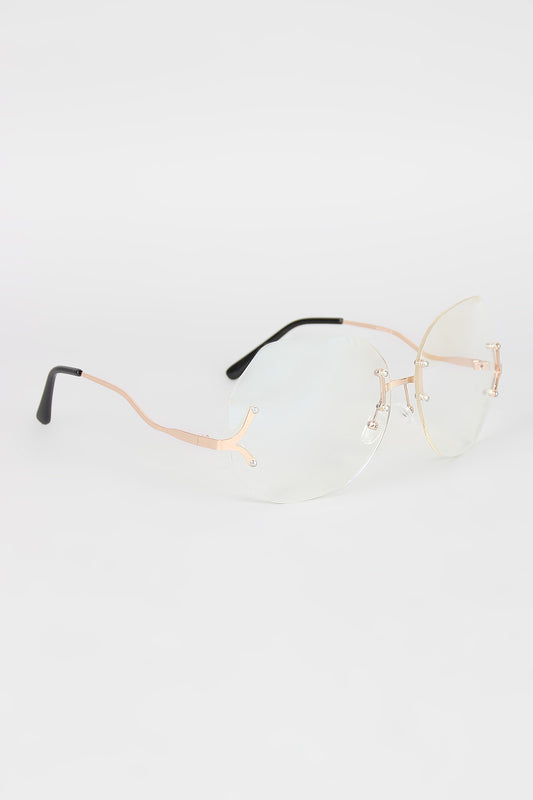 Wide Frame-less Glasses