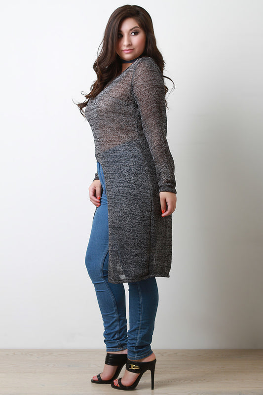 Front Slit Maxi Sweater