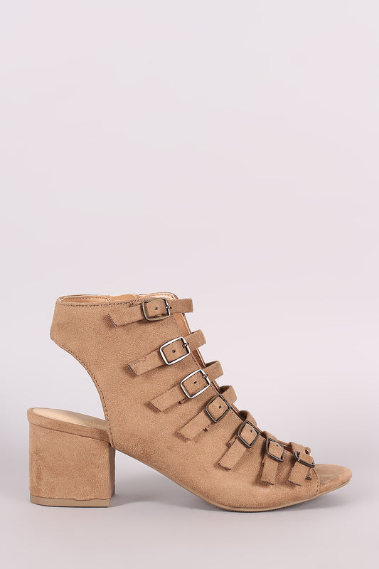 City Classified Buckle Straps Block Heel