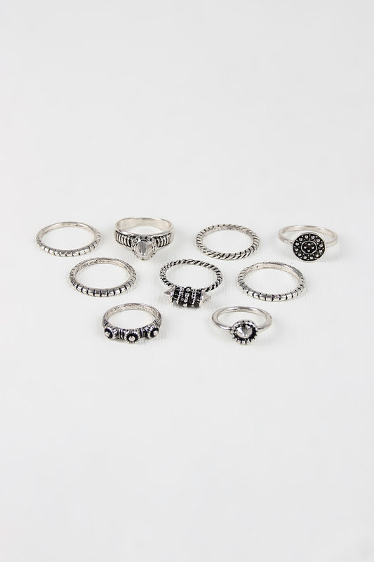 Rope Etched Multi Rings