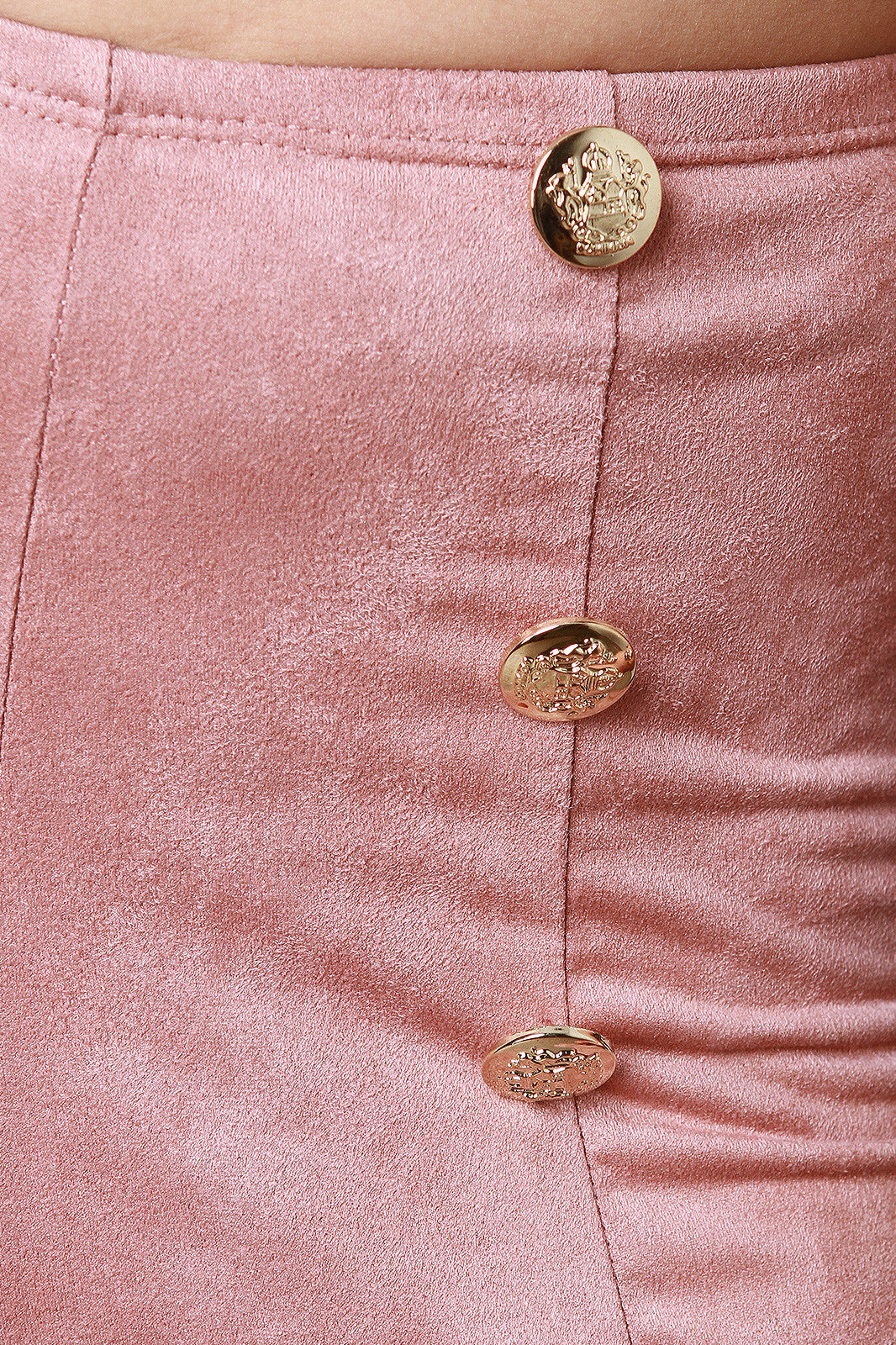 Faux Suede Double Button Pants