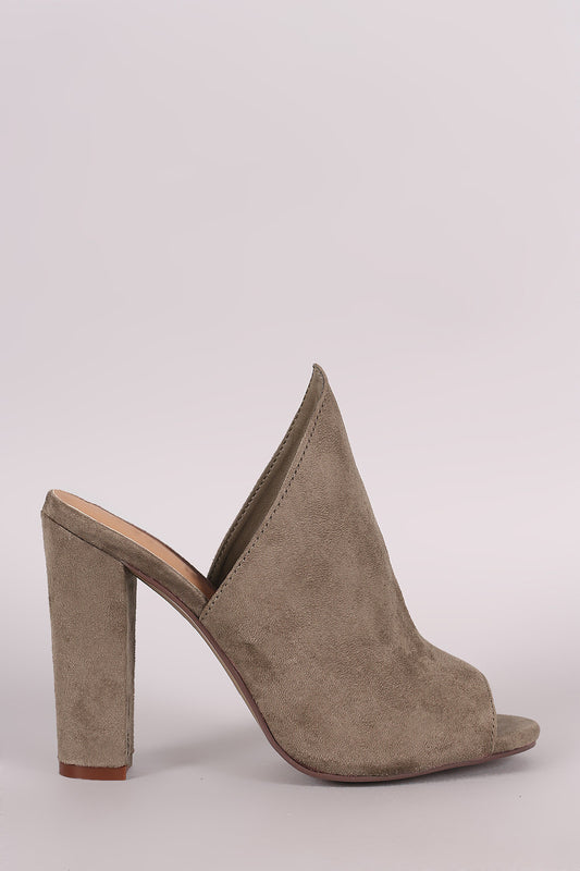 Bamboo Suede Chunky Mule Heel