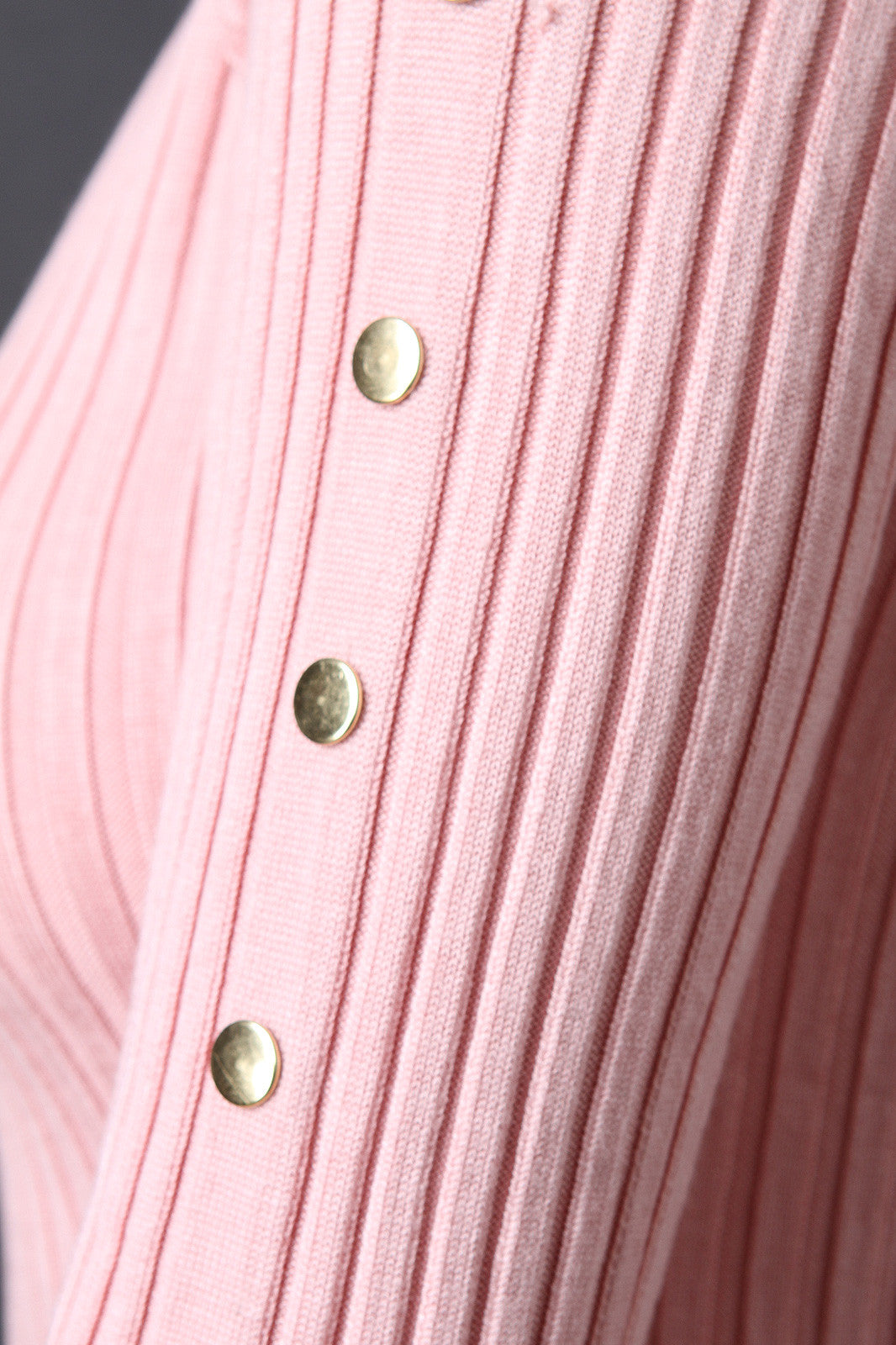 Button Up Side Slit Ribbed Knit Sweater Dress