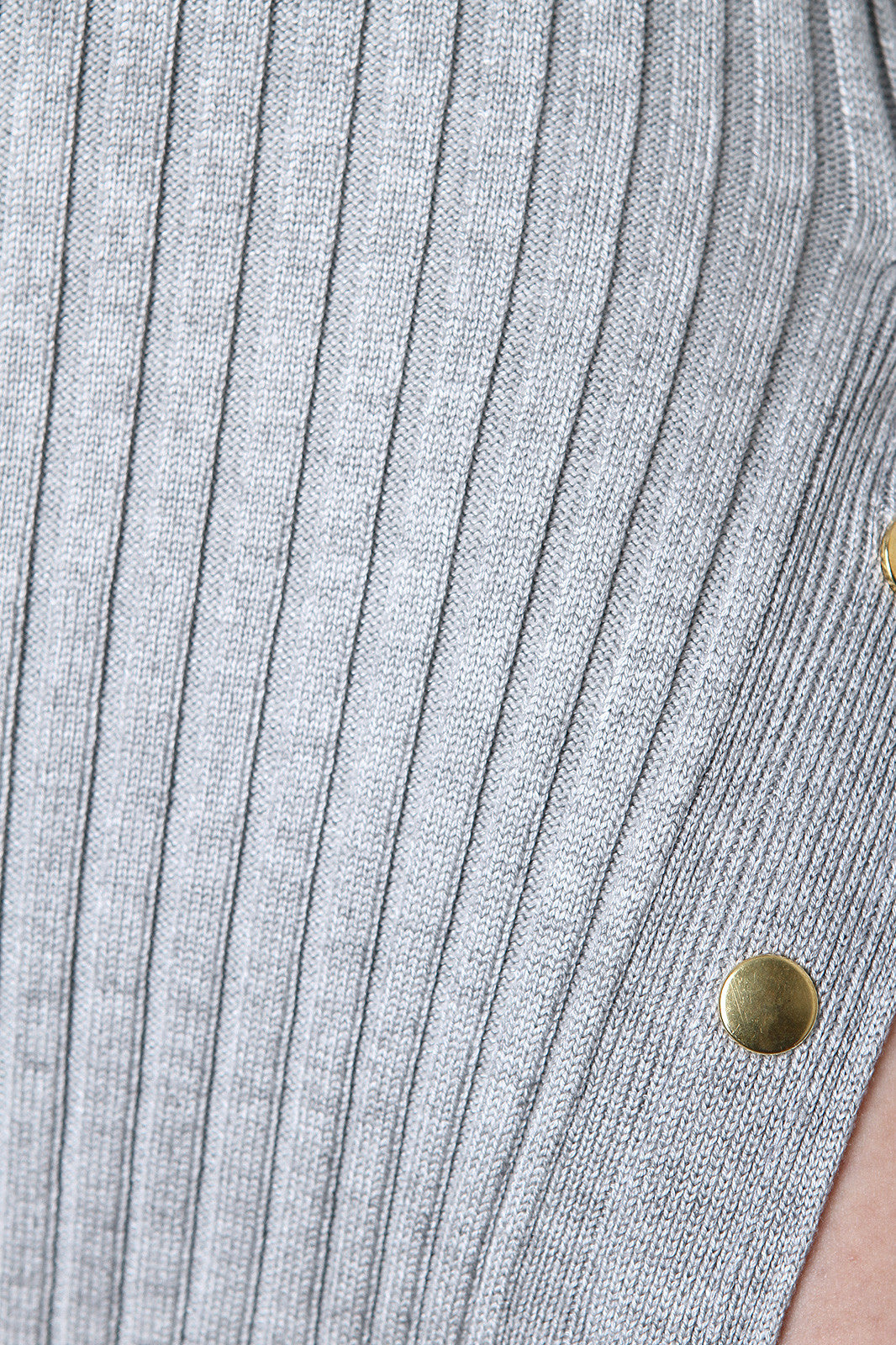 Button Up Side Slit Ribbed Knit Sweater Dress