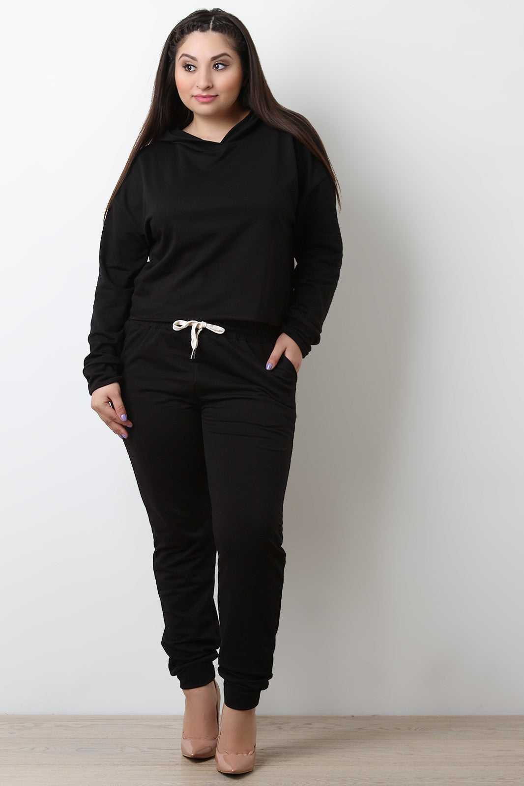 Casual Soft Knit Drawstring Jogger Pants