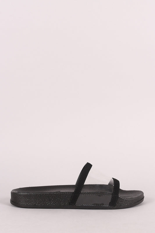 Shoe Republic LA Clear Open Toe Slide Sandal