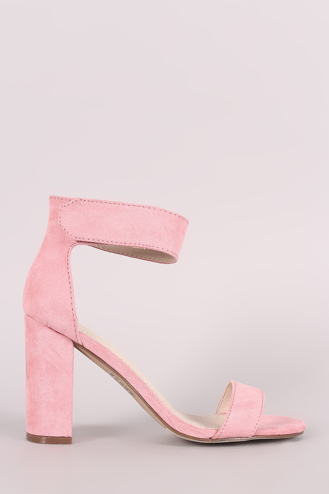 Breckelle Suede Ankle Strap Chunky Heel