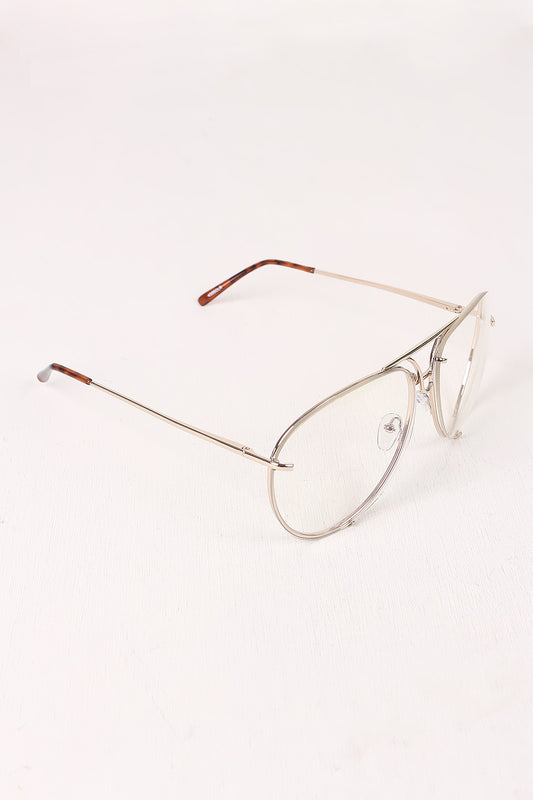 Classic Clear Lens Wire Aviator Glasses