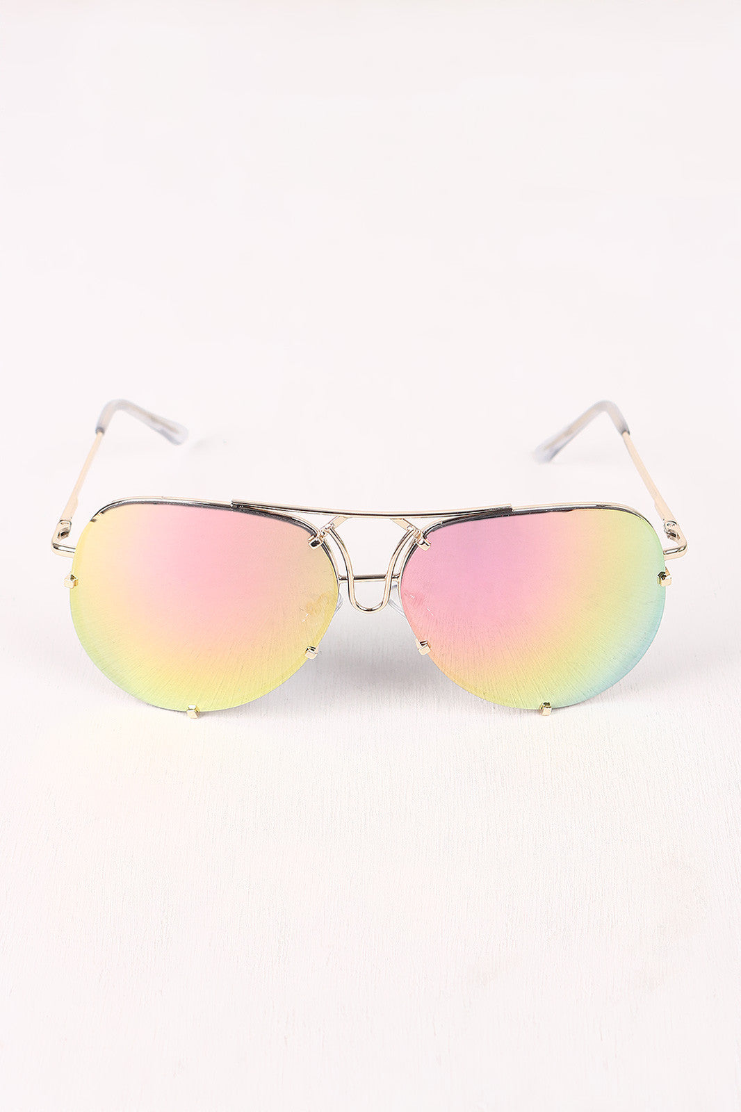 Mirrored Gradient Aviator Sunglasses