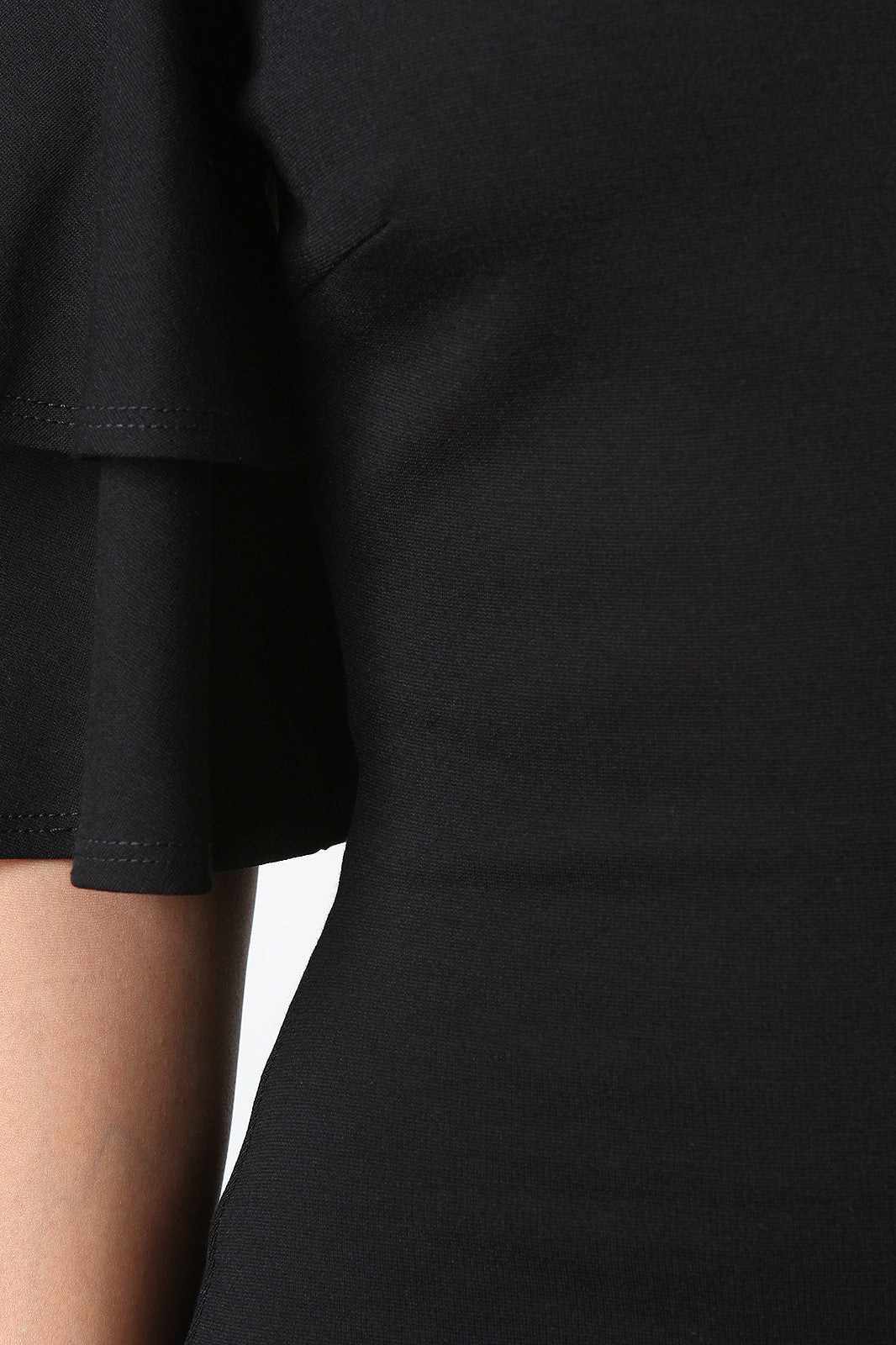 Bardot Tiered Ruffle Bell Sleeve Midi Dress