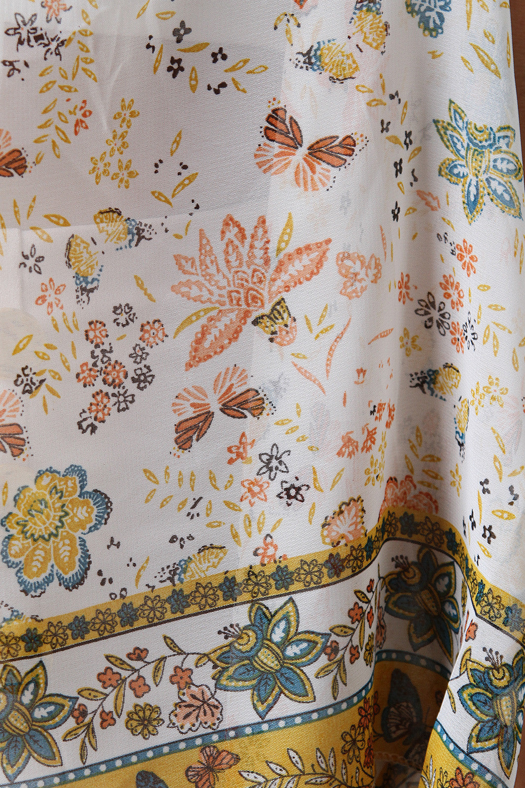 Butterfly With Floral Chiffon Drape Vest