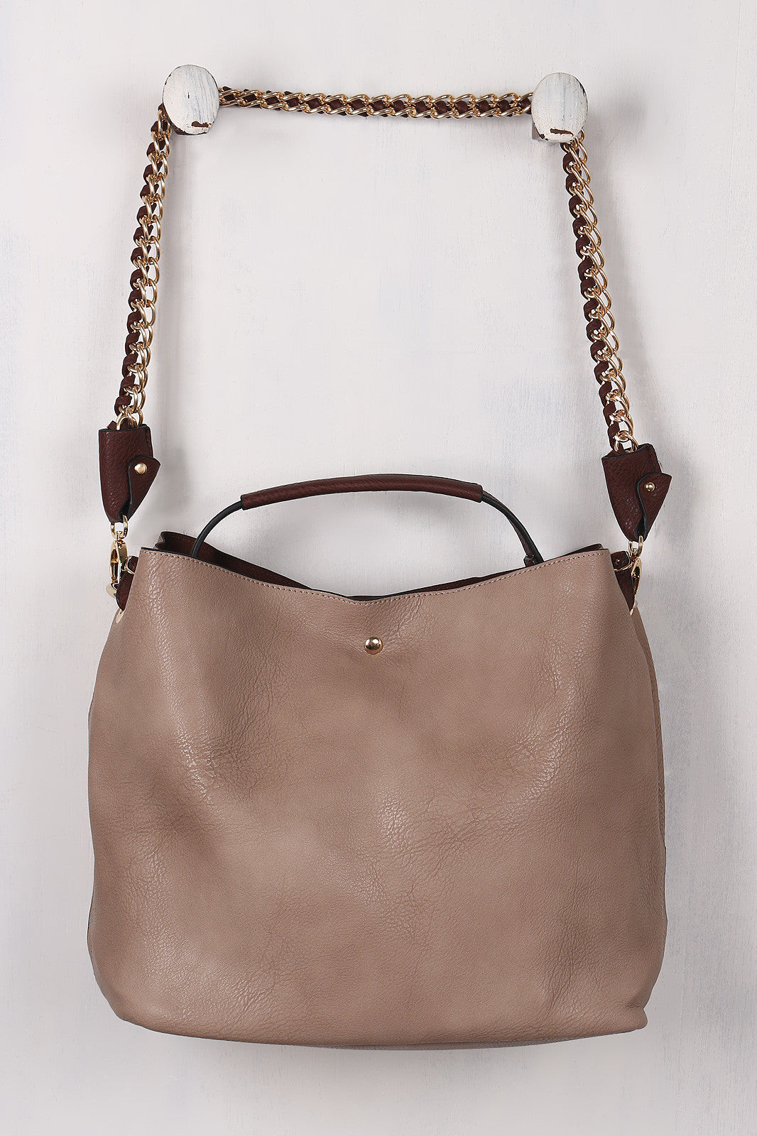 Chain Strap Two In One Wide Tote Bag