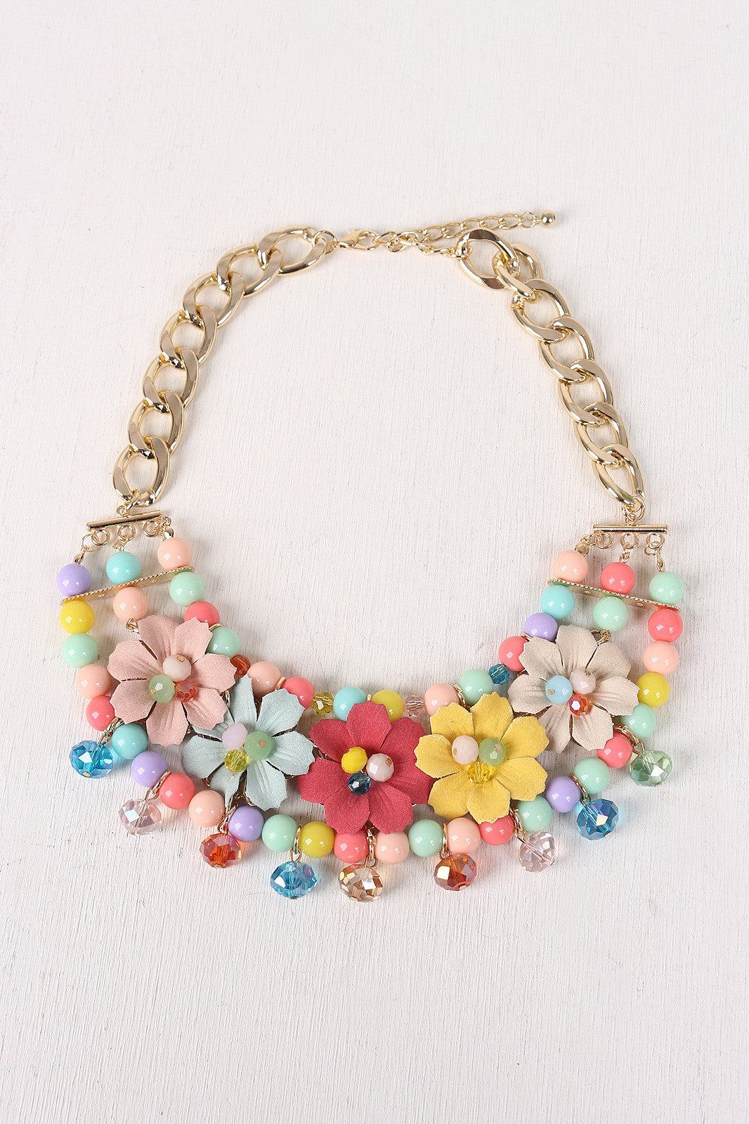 Beads With Flowers Bid Necklace