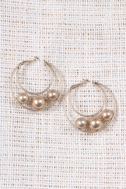 Double Hoop Pearl Earrings
