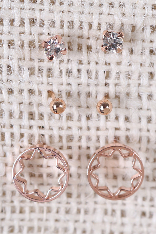 Rhinestone Open Star Earring Set