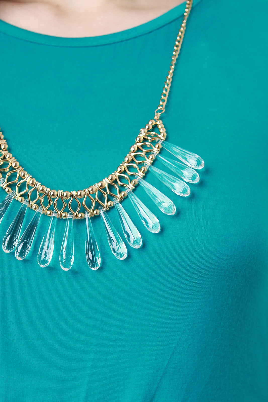 Beaded Necklace Twisted Knot High Low Maxi Top