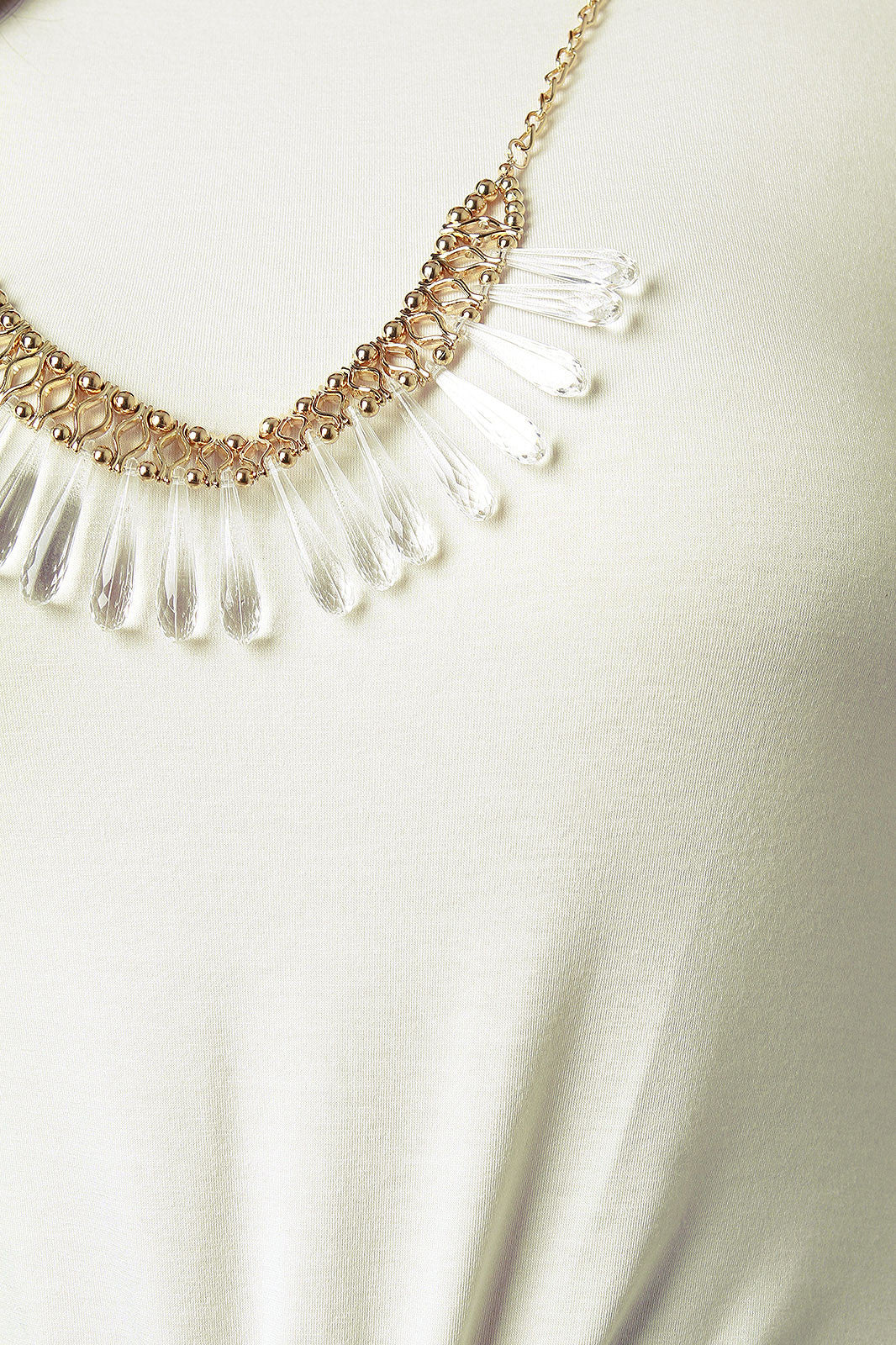 Beaded Necklace Twisted Knot High Low Maxi Top