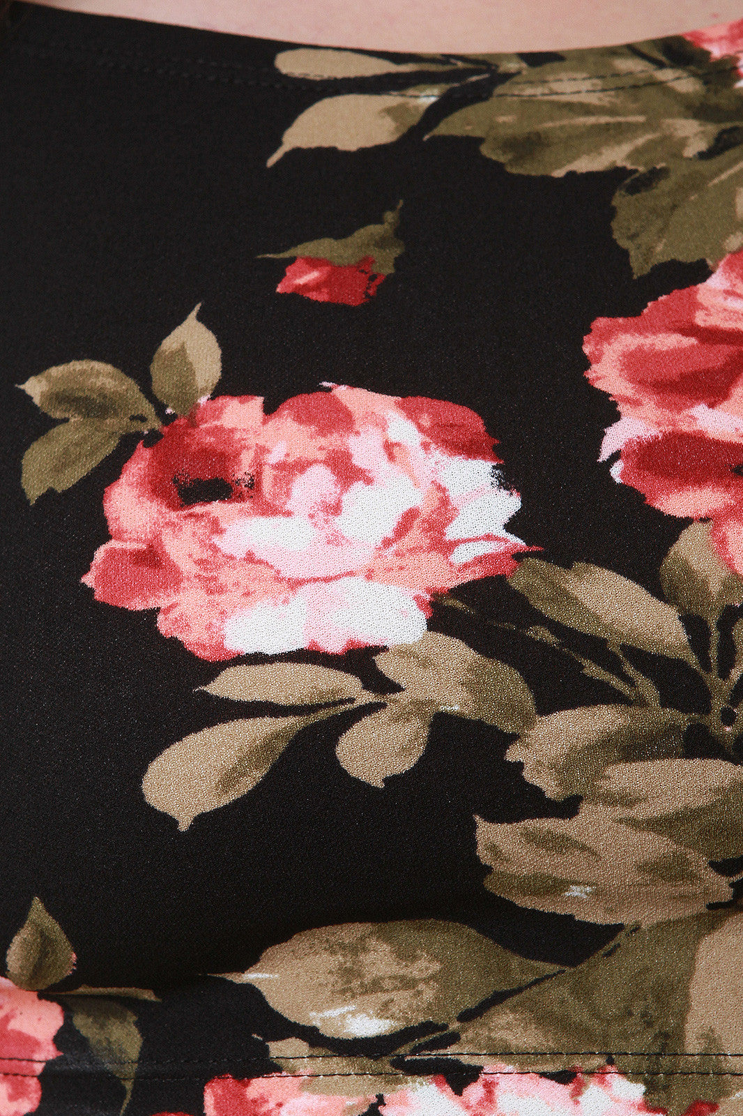 Boat Neck Floral Crop Top