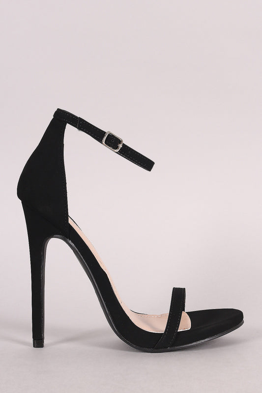Shoe Republic Nubuck Ankle Strap Open Toe Heel
