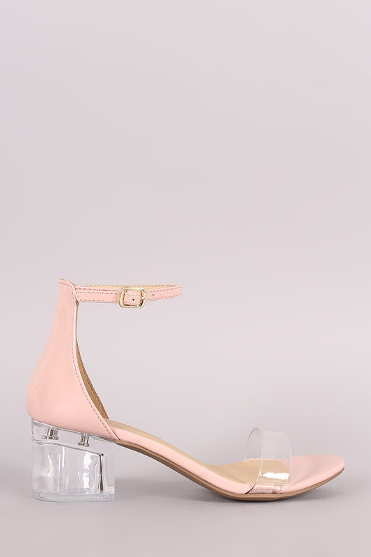City Classified Lucite Band Blocked Perspex Heel
