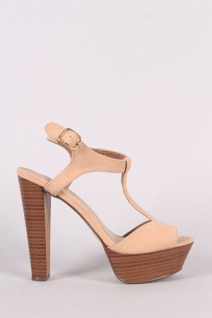Breckelle T-Strap Platform Chunky Heel