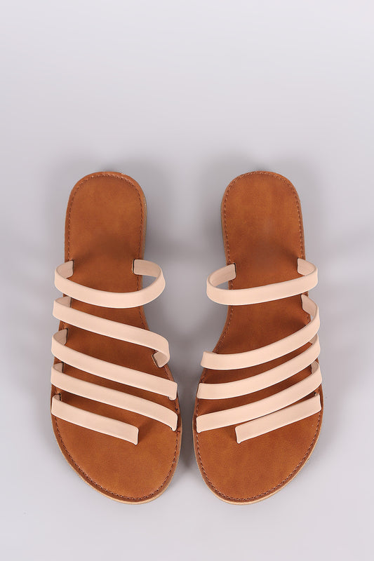 Strappy Nubuck Slide Flat Sandal