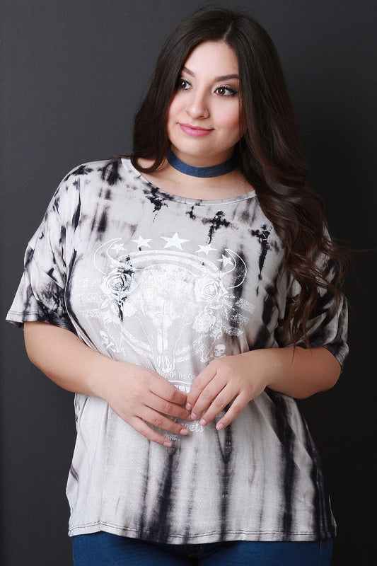 Tie Dye Graphic Short Sleeve Top