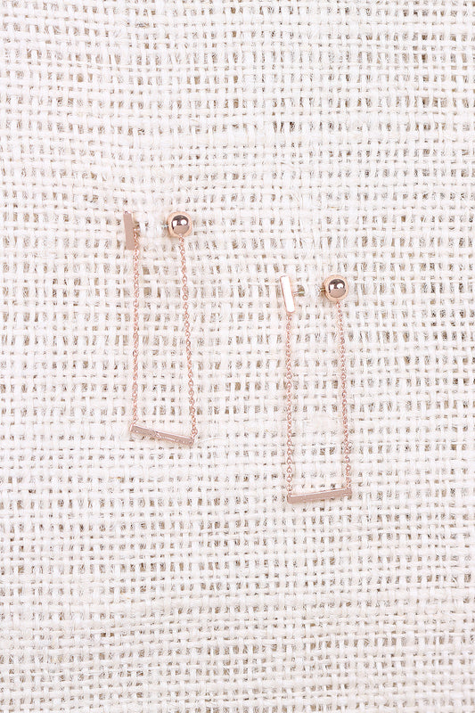 Bar Accent Curb Link Loop Earring