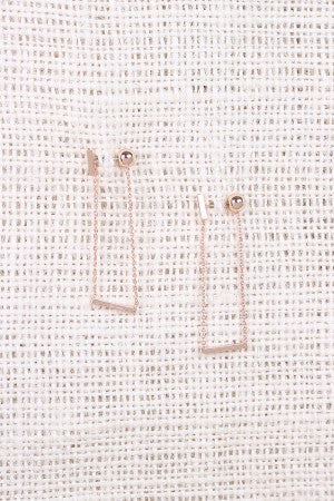 Bar Accent Curb Link Loop Earring