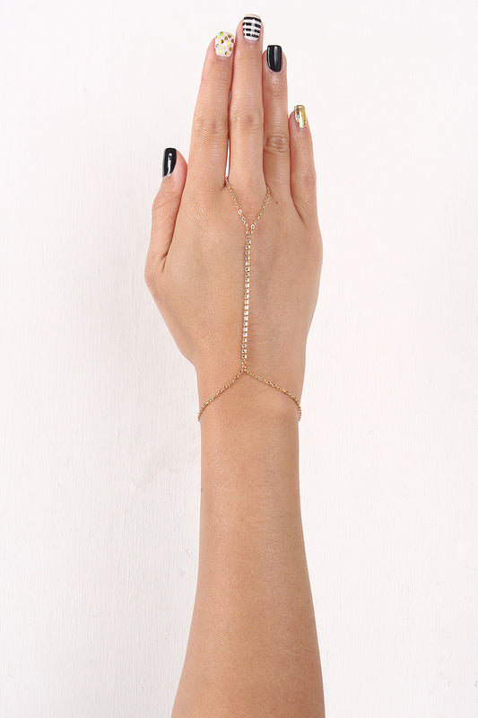 Dainty Rhinestone Embellishment Hand Chain