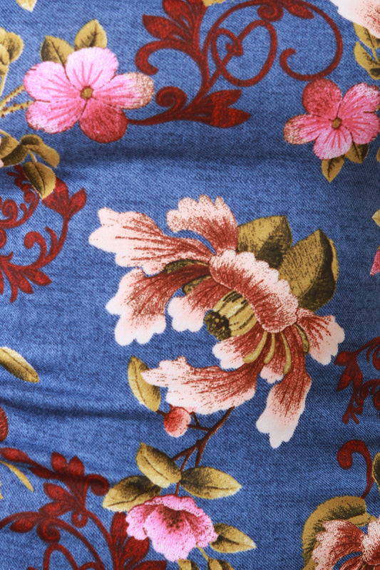 Strapless Floral Tube Midi Dress